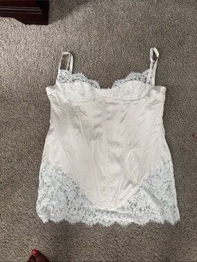 Finesse Ivory Lace-Trim Mini Chemise